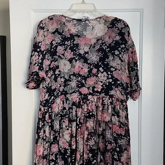 Papillon floral crinkle dress vintage from the 90s - Picture 10 of 14